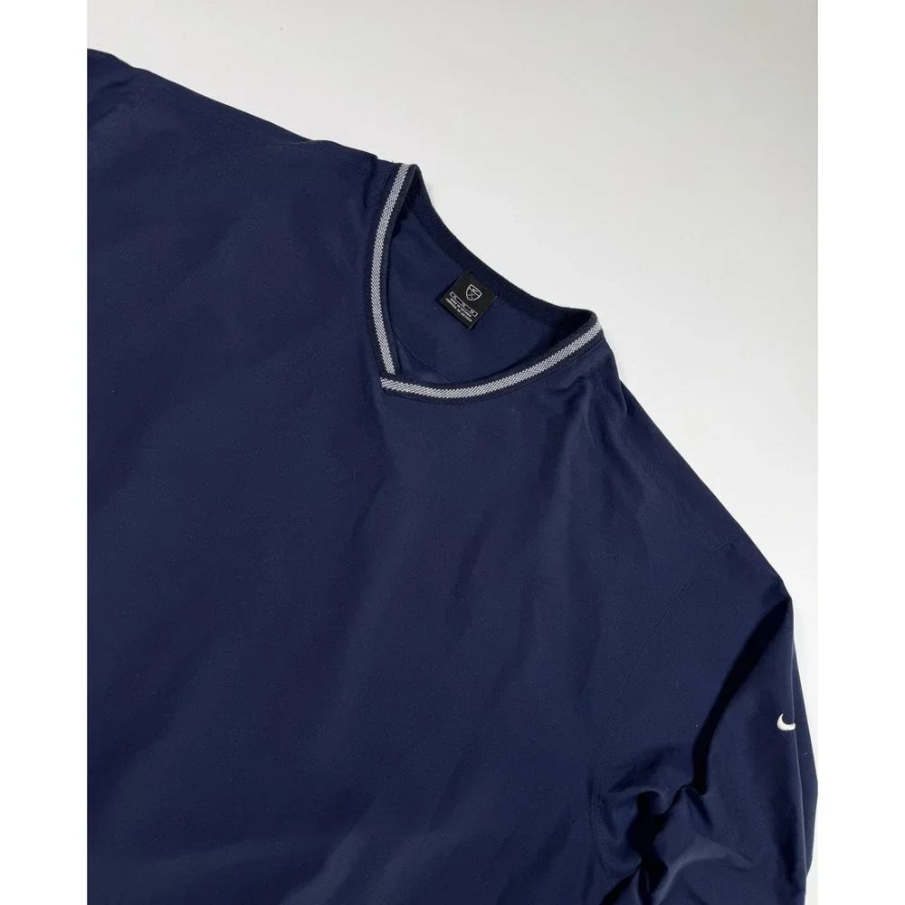 Nike Golf Windbreaker Mens XL Navy Blue Pullover V Neck Long Sleeve
